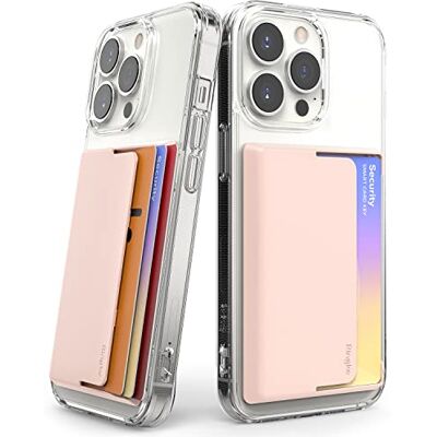 Ringke Side Slot Card Holder suporte para cartão autocolante de telemóvel, suporte para cartão compatível com capa iPhone 13/12/11/Pro/Max, Samsung Galaxy A13/A53/A52s e mais Peach Pink Ringke Side Slot Card Holder suporte para cartão autocolante de telemóvel, suporte para cartão compatível com capa iPhone 13/12/11/Pro/Max, Samsung Galaxy A13/A53/A52s e mais Peach Pink