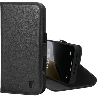 TORRO Capa compatível com iPhone 16 Pro MAX capa tipo carteira de couro premium com suporte e ranhuras para cartões (compatível com carregadores MagSafe oficiais) preto TORRO Capa compatível com iPhone 16 Pro MAX capa tipo carteira de couro premium com suporte e ranhuras para cartões (compatível com carregadores MagSafe oficiais) preto