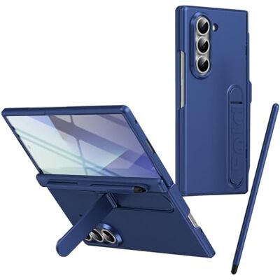 BAILI Capa para Galaxy Z Fold 6 com suporte, protetor de ecrã frontal, ranhura para S Pen, proteção de dobradiça, cobertura completa para Samsung Galaxy Z Fold6 com lápis ótico azul escuro BAILI Capa para Galaxy Z Fold 6 com suporte, protetor de ecrã frontal, ranhura para S Pen, proteção de dobradiça, cobertura completa para Samsung Galaxy Z Fold6 com lápis ótico azul escuro