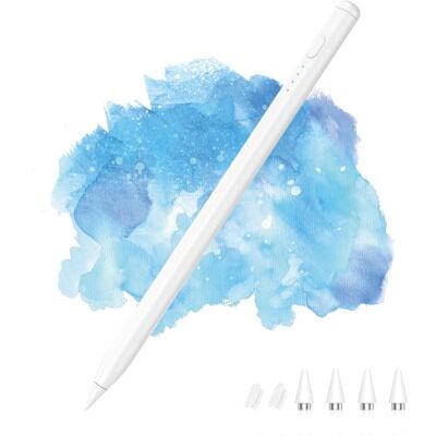 MoKo Máscara Stylus recarregável para ecrã tátil Android, branco Compatível com Samsung Tab A11+/A9+/Vivo/Xiaomi e todos os tablets e telemóveis Android, lápis ativo ponta fina universal MoKo Máscara Stylus recarregável para ecrã tátil Android, branco Compatível com Samsung Tab A11+/A9+/Vivo/Xiaomi e todos os tablets e telemóveis Android, lápis ativo ponta fina universal