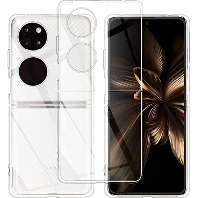 Verco Capa para Huawei P50 Pocket Case, capa para P50 Pocket capa transparente fina transparente silicone transparente transparente Verco Capa para Huawei P50 Pocket Case, capa para P50 Pocket capa transparente fina transparente silicone transparente transparente