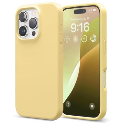 Verco Para iPhone 16 Pro MAX Capa de silicone, capa suave de TPU de cor com superfície antiderrapante, compatível com iPhone 16 Pro MAX (6,9 polegadas), amarelo Verco Para iPhone 16 Pro MAX Capa de silicone, capa suave de TPU de cor com superfície antiderrapante, compatível com iPhone 16 Pro MAX (6,9 polegadas), amarelo