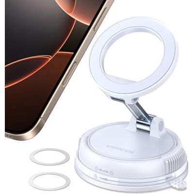 UGREEN Suporte móvel carro para MagSafe Telefone carro rotação de 360° para salpicos compatível com iPhone 17 16 15 14 Galaxy S25 S24 Pixel 10 UGREEN Suporte móvel carro para MagSafe Telefone carro rotação de 360° para salpicos compatível com iPhone 17 16 15 14 Galaxy S25 S24 Pixel 10