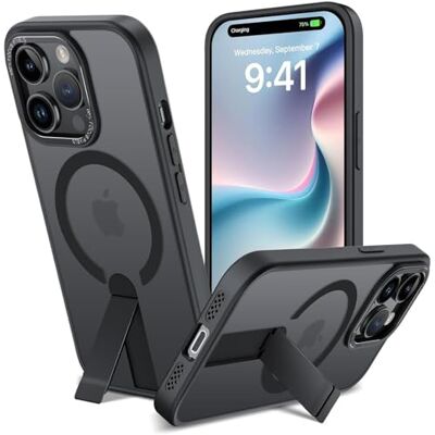 Verco Para iPhone 14 Pro MAX, capa com suporte, suporte integrado e capa de TPU anti-choque compatível com MagSafe, compatível com iPhone 14 Pro MAX (6,7 polegadas), preto Verco Para iPhone 14 Pro MAX, capa com suporte, suporte integrado e capa de TPU anti-choque compatível com MagSafe, compatível com iPhone 14 Pro MAX (6,7 polegadas), preto