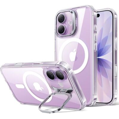 ESR Classic Hybrid capa para iPhone 17 com suporte Flex, transparente Anti-amarelecimento durável, suporte para câmara, compatível com MagSafe, proteção militar 3X, capa magnética ESR Classic Hybrid capa para iPhone 17 com suporte Flex, transparente Anti-amarelecimento durável, suporte para câmara, compatível com MagSafe, proteção militar 3X, capa magnética