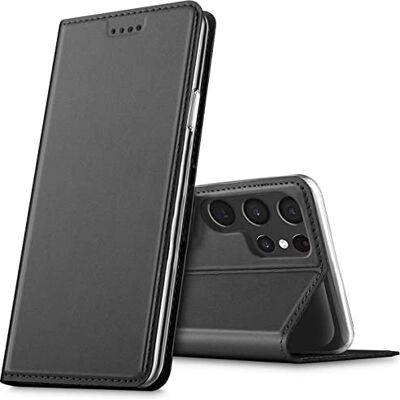 Verco Para Samsung Galaxy S22 Ultra capa tipo livro galvanizada, capa de design com proteção 360°, compatível com Samsung Galaxy S22 Ultra (6,8 polegadas), preto Verco Para Samsung Galaxy S22 Ultra capa tipo livro galvanizada, capa de design com proteção 360°, compatível com Samsung Galaxy S22 Ultra (6,8 polegadas), preto