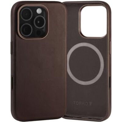 TORRO Capa compatível com iPhone 16 Pro MAX capa fina de couro de primeira qualidade compatível com MagSafe (castanho escuro) TORRO Capa compatível com iPhone 16 Pro MAX capa fina de couro de primeira qualidade compatível com MagSafe (castanho escuro)