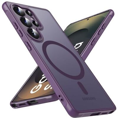 Verco Para Samsung Galaxy S25 Ultra capa com zircão de TPU, compatível com MagSafe, capa de silicone flexível com superfície SoftXLKNBCTouch, compatível com Samsung Galaxy S25 Ultra (6,9 polegadas), roxo Verco Para Samsung Galaxy S25 Ultra capa com zircão de TPU, compatível com MagSafe, capa de silicone flexível com superfície SoftXLKNBCTouch, compatível com Samsung Galaxy S25 Ultra (6,9 polegadas), roxo
