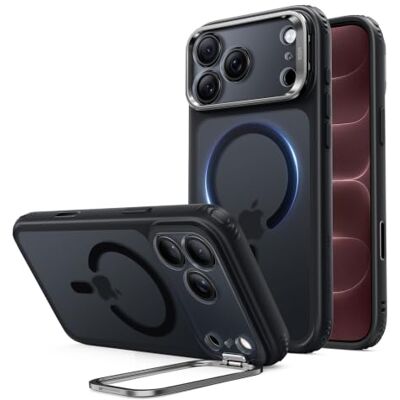 ESR Classic Hybrid capa para iPhone 18 Pro Max/17 Pro MAX com suporte Flex Anti-amarelecimento durável, suporte para câmara, compatível com MagSafe, proteção militar 4X, capa magnética, preto mate ESR Classic Hybrid capa para iPhone 18 Pro Max/17 Pro MAX com suporte Flex Anti-amarelecimento durável, suporte para câmara, compatível com MagSafe, proteção militar 4X, capa magnética, preto mate