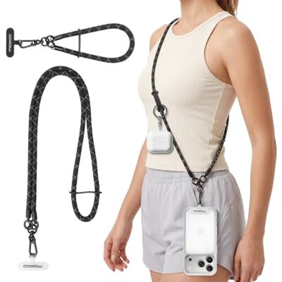 MoKo Cordão para telemóvel, cordão ajustável para telemóvel com correia para boneca, correia para pescoço para telemóvel, cordão para telemóvel 1, correia para pulso (1, adesivo para cordão x 2 cordón para movil manos libres, resistente y compatible con MoKo Cordão para telemóvel, cordão ajustável para telemóvel com correia para boneca, correia para pescoço para telemóvel, cordão para telemóvel 1, correia para pulso (1, adesivo para cordão x 2 cordón para movil manos libres, resistente y compatible con