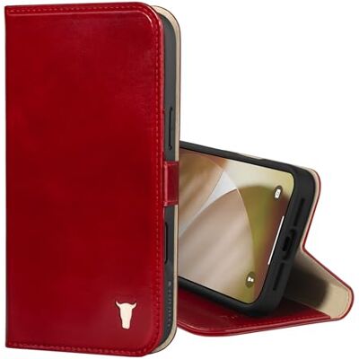 TORRO Capa de couro compatível com iPhone 17 Pro MAX 6,9" 2025 capa de couro premium tipo carteira com suporte e ranhuras para cartões (compatível com carregadores MagSafe oficiais) vermelho TORRO Capa de couro compatível com iPhone 17 Pro MAX 6,9" 2025 capa de couro premium tipo carteira com suporte e ranhuras para cartões (compatível com carregadores MagSafe oficiais) vermelho