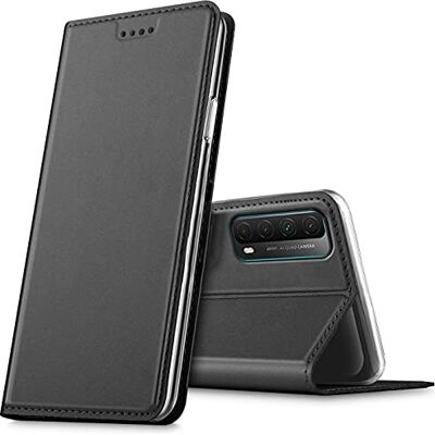 Verco Capa para Huawei P Smart 2021 PU couro Flip Folio capa suporte dobrável ranhuras para cartões para telemóvel Huawei P Smart 2021 capa, preto Verco Capa para Huawei P Smart 2021 PU couro Flip Folio capa suporte dobrável ranhuras para cartões para telemóvel Huawei P Smart 2021 capa, preto