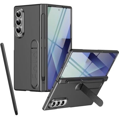 BAILI Capa para Galaxy Z Fold 4 com suporte, protetor de ecrã frontal, ranhura para S Pen, proteção de dobradiça, cobertura completa para Samsung Galaxy Z Fold4 com lápis ótico cinzento BAILI Capa para Galaxy Z Fold 4 com suporte, protetor de ecrã frontal, ranhura para S Pen, proteção de dobradiça, cobertura completa para Samsung Galaxy Z Fold4 com lápis ótico cinzento