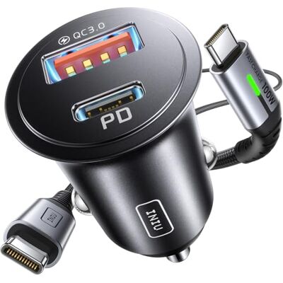 INIU Cargador Coche Carga Rápida 60W, Cargador Mechero con Cable USB C 12 V Carregador móvel de carro USB C para iPhone 18 17 16 Pro Max Samsung S25 Xiaomi Camper carrinha camião BMW etc INIU Cargador Coche Carga Rápida 60W, Cargador Mechero con Cable USB C 12 V Carregador móvel de carro USB C para iPhone 18 17 16 Pro Max Samsung S25 Xiaomi Camper carrinha camião BMW etc