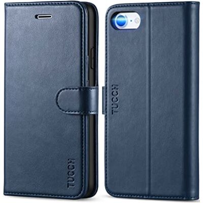 TUCCH Capa Carteira Compatível com iPhone SE 2022 5G (4,7"), Capa Protetora de Pele Macia com Cáscara de TPU, Suporte Dobrável, Ranhura para Cartão, Capa de Livro para iPhone SE 2020/8/7, Azul Escuro TUCCH Capa Carteira Compatível com iPhone SE 2022 5G (4,7"), Capa Protetora de Pele Macia com Cáscara de TPU, Suporte Dobrável, Ranhura para Cartão, Capa de Livro para iPhone SE 2020/8/7, Azul Escuro