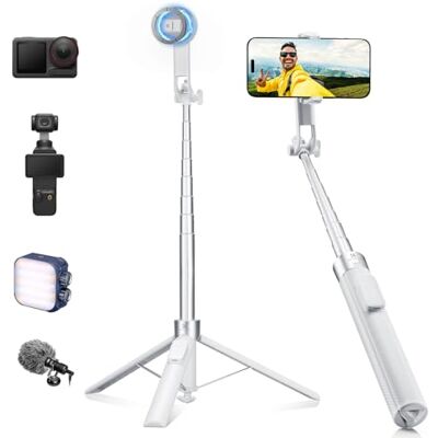 K&F CONCEPT 180 cm, tripé magnético móvel, 3 em 1, magnético + clipe + 1/4" Vara Selfie tripé magnético rotativo de 360°, compatível com iPhone 18-12 e Android, DJI OSMO Pocket 3/4, Luna Ultra -X97C6 K&F CONCEPT 180 cm, tripé magnético móvel, 3 em 1, magnético + clipe + 1/4" Vara Selfie tripé magnético rotativo de 360°, compatível com iPhone 18-12 e Android, DJI OSMO Pocket 3/4, Luna Ultra -X97C6