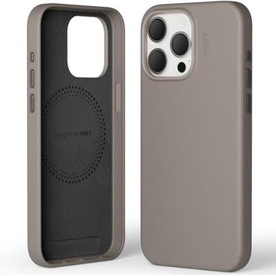 MOFT Capa Magnética para iPhone 15 Pro Max Compatível com MagSafe, MOVAS Capa para Telefone de Couro Vegano, Sensação Tátil, Resistente a Riscos e Manchas, Fácil de Limpar, Cinza MOFT Capa Magnética para iPhone 15 Pro Max Compatível com MagSafe, MOVAS Capa para Telefone de Couro Vegano, Sensação Tátil, Resistente a Riscos e Manchas, Fácil de Limpar, Cinza