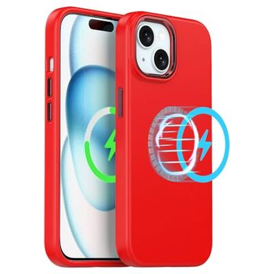 TECHGEAR Capa magnética de silicone para iPhone 15 Plus, silicone líquido de alta qualidade, anti-riscos, compatível com borracha de gel suave MagSafe, forro de microfibra à prova de choque para TECHGEAR Capa magnética de silicone para iPhone 15 Plus, silicone líquido de alta qualidade, anti-riscos, compatível com borracha de gel suave MagSafe, forro de microfibra à prova de choque para
