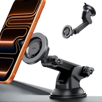 ESR Suporte móvel para carro Magsafe, suporte telemóvel carro para salpicos Para para-brisas para iPhone 18 Pro, Pro Max, Duo, 17-12, Samsung S26, Pixel 10, outro smartphone, acessórios carro (com 2 ESR Suporte móvel para carro Magsafe, suporte telemóvel carro para salpicos Para para-brisas para iPhone 18 Pro, Pro Max, Duo, 17-12, Samsung S26, Pixel 10, outro smartphone, acessórios carro (com 2