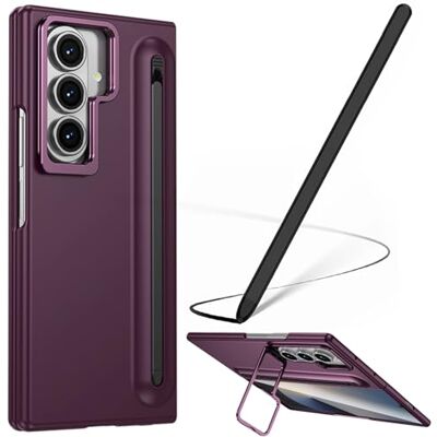 BAILI Capa para Galaxy Z Fold7 com lápis ótico, capa Fold 7 com suporte ranhura para S Pen, capa protetora de ecrã frontal para Samsung Galaxy Z Fold7 com suporte dobrável vermelho BAILI Capa para Galaxy Z Fold7 com lápis ótico, capa Fold 7 com suporte ranhura para S Pen, capa protetora de ecrã frontal para Samsung Galaxy Z Fold7 com suporte dobrável vermelho