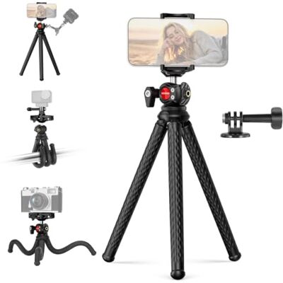 NEEWER Tripé flexível para telemóvel, mini suporte de secretária câmaras Suporte adaptador de telefone câmara ação, compatível com iPhone 18 Pro 18 Pro Max GoPro DJI Osmo Pocket 4 3 Xtra Muse NEEWER Tripé flexível para telemóvel, mini suporte de secretária câmaras Suporte adaptador de telefone câmara ação, compatível com iPhone 18 Pro 18 Pro Max GoPro DJI Osmo Pocket 4 3 Xtra Muse
