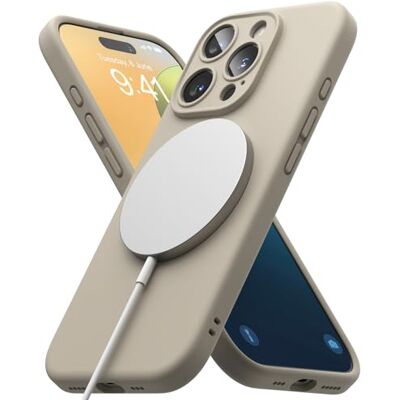 Ringke Capa Silicone Magnética projetada para iPhone 16 Pro e compatível com MagSafe, carcaça com sensação aveludada, case leve e bonita Stone Ringke Capa Silicone Magnética projetada para iPhone 16 Pro e compatível com MagSafe, carcaça com sensação aveludada, case leve e bonita Stone