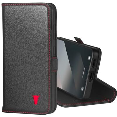 TORRO Capa compatível com Samsung Galaxy S25 5G 2025 capa de pele genuína com suporte e porta-cartões (preto) TORRO Capa compatível com Samsung Galaxy S25 5G 2025 capa de pele genuína com suporte e porta-cartões (preto)