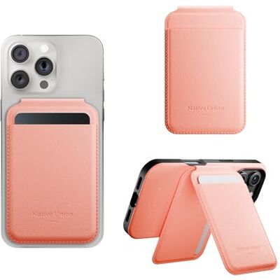 Native Union Active Wallet Stand Magnético, suporte para cartões MagSafe para iPhone Air, 17, 16, 15, 14 – extra seguro e ultra fino, armazena 4 cartões, materiais reciclados, Damasco, Minimalista Native Union Active Wallet Stand Magnético, suporte para cartões MagSafe para iPhone Air, 17, 16, 15, 14 – extra seguro e ultra fino, armazena 4 cartões, materiais reciclados, Damasco, Minimalista