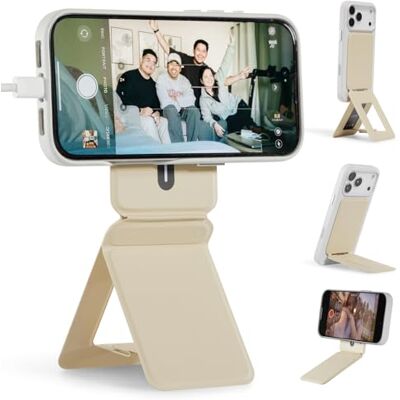 MOFT Tripé telemóvel para iPhone 17/16/15/14/13/12 séries, tripé universal invisível suporte para telefone com 3 modos para auto-vlogging, navegação, fotografia macro, videochamada, bege terra MOFT Tripé telemóvel para iPhone 17/16/15/14/13/12 séries, tripé universal invisível suporte para telefone com 3 modos para auto-vlogging, navegação, fotografia macro, videochamada, bege terra