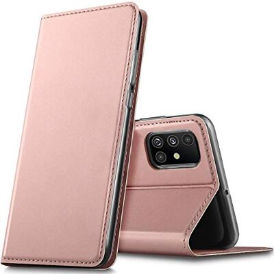 Verco Para Samsung Galaxy A51 Capa tipo livro galvanizada, capa de design com proteção 360°, compatível com Samsung Galaxy A51 (6,5 polegadas), ouro rosa Verco Para Samsung Galaxy A51 Capa tipo livro galvanizada, capa de design com proteção 360°, compatível com Samsung Galaxy A51 (6,5 polegadas), ouro rosa
