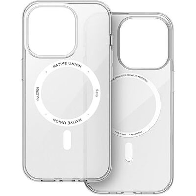 Native Union (Re Clear Case Capa transparente anti-amarelecimento compatível com MagSafe Materiais reciclados ultra resistente com proteção antiquedas de grau militar para iPhone 15 Pro Native Union (Re Clear Case Capa transparente anti-amarelecimento compatível com MagSafe Materiais reciclados ultra resistente com proteção antiquedas de grau militar para iPhone 15 Pro