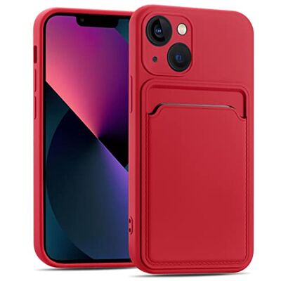 Verco Para iPhone 13 Mini capa com porta-cartões, capa protetora com ranhura para cartões, proteção anti-choque de TPU e forro de microfibra, compatível com iPhone 13 Mini (5,4 polegadas), vermelho Verco Para iPhone 13 Mini capa com porta-cartões, capa protetora com ranhura para cartões, proteção anti-choque de TPU e forro de microfibra, compatível com iPhone 13 Mini (5,4 polegadas), vermelho