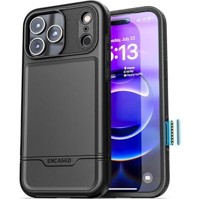 ENCASED Rebel Armor para iPhone 17 Pro, capa resistente Heavy-Duty com botão de câmara Capture, compatível com MagSafe (preto) ENCASED Rebel Armor para iPhone 17 Pro, capa resistente Heavy-Duty com botão de câmara Capture, compatível com MagSafe (preto)