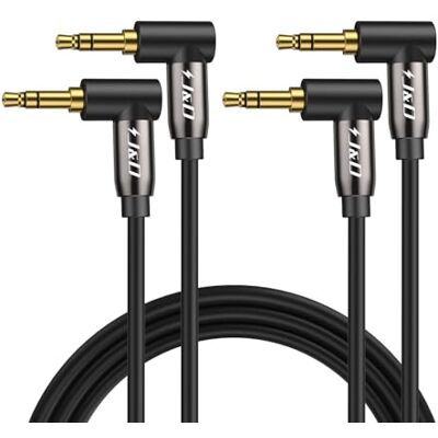 J&D 2-Pack banhado a ouro 3,5 mm Stereo Audio Aux cabo ângulo reto de 90 graus compatível para iPhone a maioria dos dispositivos telefónicos, altifalantes e outros dispositivos 0,9 metros J&D 2-Pack banhado a ouro 3,5 mm Stereo Audio Aux cabo ângulo reto de 90 graus compatível para iPhone a maioria dos dispositivos telefónicos, altifalantes e outros dispositivos 0,9 metros