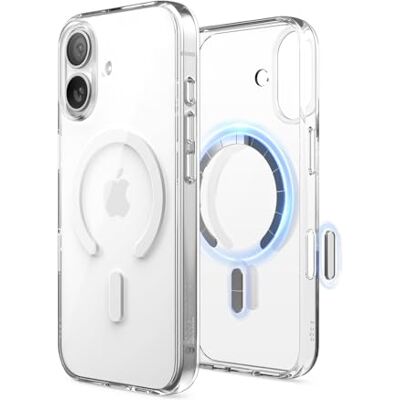 elago Capa magnética híbrida transparente para iPhone 17 (6,3 polegadas), compatível com MagSafe, anti-choques, clareza de cristal durável, tecnologia PC TPU, botão de controlo da câmara elago Capa magnética híbrida transparente para iPhone 17 (6,3 polegadas), compatível com MagSafe, anti-choques, clareza de cristal durável, tecnologia PC TPU, botão de controlo da câmara