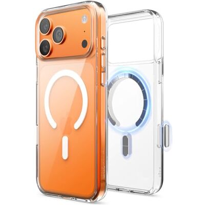 elago Capa magnética híbrida transparente para iPhone 17 Pro MAX (6,9"), compatível com MagSafe, anti-choques, clareza de cristal durável, tecnologia PC TPU, botão de controlo da câmara elago Capa magnética híbrida transparente para iPhone 17 Pro MAX (6,9"), compatível com MagSafe, anti-choques, clareza de cristal durável, tecnologia PC TPU, botão de controlo da câmara