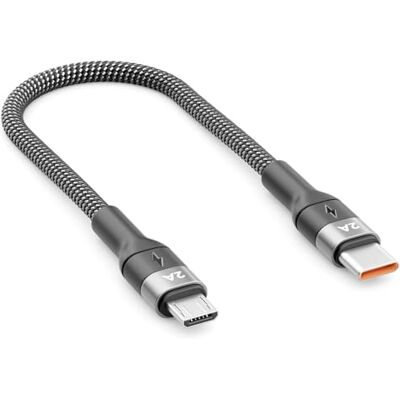 deleyCON 0,15 m Cabo micro USB curto USB-C para conector micro USB cabo de carregamento e dados carregar e sincronizar telemóvel Smartphone Tablet câmara GPS comando etc. deleyCON 0,15 m Cabo micro USB curto USB-C para conector micro USB cabo de carregamento e dados carregar e sincronizar telemóvel Smartphone Tablet câmara GPS comando etc.