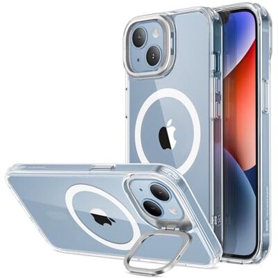ESR Capa para iPhone 14 e iPhone 13, Compatível com MagSafe, Capa Magnética Classic Kickstand com HaloLock, Proteção Grau Militar, Suporte Anel Integrado, Resistente a Riscos, Transparente Antiamarilleo duradero, Soporte cámara, Compatible con MagSafe, ESR Capa para iPhone 14 e iPhone 13, Compatível com MagSafe, Capa Magnética Classic Kickstand com HaloLock, Proteção Grau Militar, Suporte Anel Integrado, Resistente a Riscos, Transparente Antiamarilleo duradero, Soporte cámara, Compatible con MagSafe,