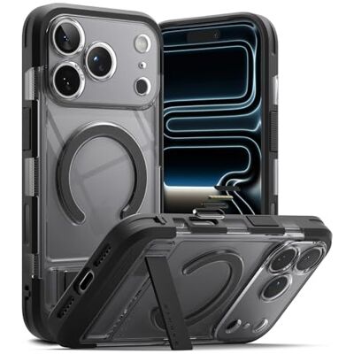 Ringke UX Magnetic Compatível com capa iPhone 17 Pro MAX e compatível com MagSafe, capa resistente com suporte de aço inoxidável e íman potente Smoke Black Ringke UX Magnetic Compatível com capa iPhone 17 Pro MAX e compatível com MagSafe, capa resistente com suporte de aço inoxidável e íman potente Smoke Black