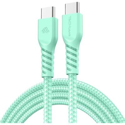 TECHGEAR Cabo carregador USB C para USB C Cabo trançado C a C FORTE de 60 W Carregamento rápido Cabo de dados tipo C Compatível com iPhone 15, iPad Pro 2022, iPad 10th 2022, MacBook Pro, Samsung S24 TECHGEAR Cabo carregador USB C para USB C Cabo trançado C a C FORTE de 60 W Carregamento rápido Cabo de dados tipo C Compatível com iPhone 15, iPad Pro 2022, iPad 10th 2022, MacBook Pro, Samsung S24