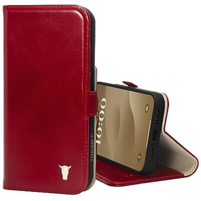 TORRO Capa compatível com iPhone 15 Pro MAX capa tipo carteira de couro premium com suporte e ranhuras para cartões (compatível com carregadores oficiais MagSafe) vermelho TORRO Capa compatível com iPhone 15 Pro MAX capa tipo carteira de couro premium com suporte e ranhuras para cartões (compatível com carregadores oficiais MagSafe) vermelho