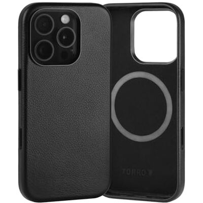 TORRO Capa compatível com iPhone 16 Pro, capa fina de couro de primeira qualidade compatível com MagSafe (preto) TORRO Capa compatível com iPhone 16 Pro, capa fina de couro de primeira qualidade compatível com MagSafe (preto)
