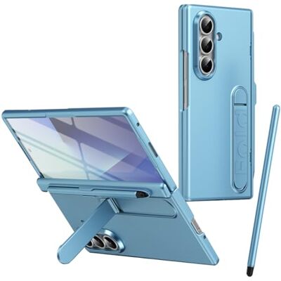 BAILI Capa para Galaxy Z Fold 7 com suporte, protetor de ecrã frontal, ranhura para S Pen, proteção de dobradiça, cobertura completa para Samsung Galaxy Z Fold7 com lápis ótico azul claro BAILI Capa para Galaxy Z Fold 7 com suporte, protetor de ecrã frontal, ranhura para S Pen, proteção de dobradiça, cobertura completa para Samsung Galaxy Z Fold7 com lápis ótico azul claro