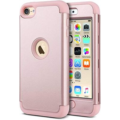 ULAK Capa para iPod Touch 7, iPod Touch 5/6 capa híbrida 3 em 1 silicone suave capa de suave resistente a raios absorção de choque capa para iPod Touch 5ª/6ª/7ª geração ouro rosa ULAK Capa para iPod Touch 7, iPod Touch 5/6 capa híbrida 3 em 1 silicone suave capa de suave resistente a raios absorção de choque capa para iPod Touch 5ª/6ª/7ª geração ouro rosa