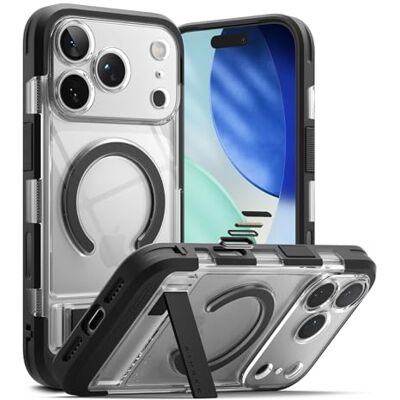 Ringke UX Magnetic Compatível com capa iPhone 17 Pro MAX e compatível com MagSafe, capa resistente com suporte de aço inoxidável e íman potente Clear Ringke UX Magnetic Compatível com capa iPhone 17 Pro MAX e compatível com MagSafe, capa resistente com suporte de aço inoxidável e íman potente Clear