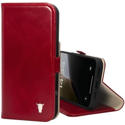 TORRO Capa compatível com iPhone 16 Pro MAX capa tipo carteira de couro premium com suporte e ranhuras para cartões (compatível com carregadores MagSafe oficiais) vermelho TORRO Capa compatível com iPhone 16 Pro MAX capa tipo carteira de couro premium com suporte e ranhuras para cartões (compatível com carregadores MagSafe oficiais) vermelho