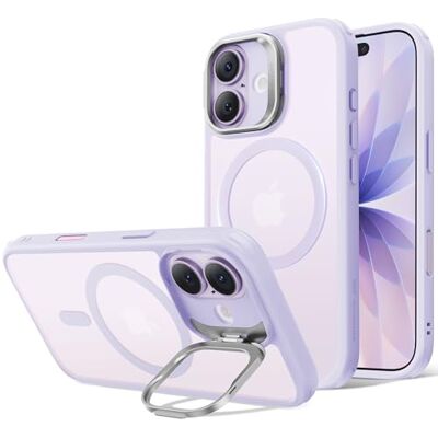 ESR Classic Hybrid capa para iPhone 17 com suporte Flex, roxo claro mate Anti-amarelecimento durável, suporte para câmara, compatível com MagSafe, proteção militar 3X, capa magnética ESR Classic Hybrid capa para iPhone 17 com suporte Flex, roxo claro mate Anti-amarelecimento durável, suporte para câmara, compatível com MagSafe, proteção militar 3X, capa magnética