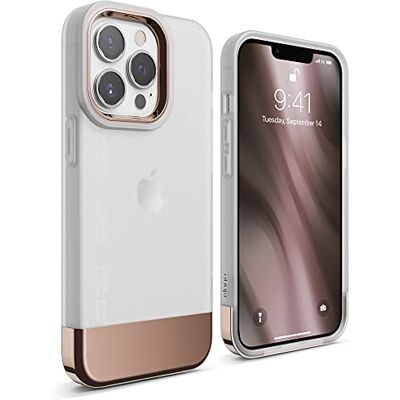 elago Glide Capa compatível com iPhone 13 Pro (6,1"), proteção fina de TPU, à prova de impactos, capa avançada da câmara, anti-riscos, design simples e único (transparente acetinado / ouro rosa) elago Glide Capa compatível com iPhone 13 Pro (6,1"), proteção fina de TPU, à prova de impactos, capa avançada da câmara, anti-riscos, design simples e único (transparente acetinado / ouro rosa)