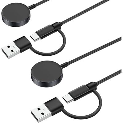 MoKo Carregador 2 em 1 para Samsung Galaxy Watch 8/8 Classic/7/Ultra/6/5/5 Pro/4/3/Active2/FE, base de carregamento magnética com cabo trançado de nylon de 1 m e adaptador de USB-C a USB-A, 2 pacotes con Cable Trenzado de Nailon de 1 m y Adaptador de US MoKo Carregador 2 em 1 para Samsung Galaxy Watch 8/8 Classic/7/Ultra/6/5/5 Pro/4/3/Active2/FE, base de carregamento magnética com cabo trançado de nylon de 1 m e adaptador de USB-C a USB-A, 2 pacotes con Cable Trenzado de Nailon de 1 m y Adaptador de US