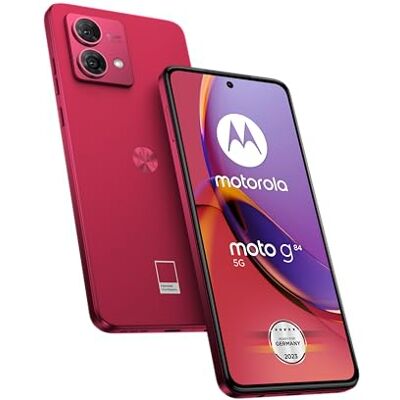 Motorola Moto g84 5G (ecrã de 6,5" FHD+, câmara dupla de 50 MP, 12/256 GB, 5000 mAh, Android 13) Viva Magenta inclui capa protetora e adaptador para carro Motorola Moto g84 5G (ecrã de 6,5" FHD+, câmara dupla de 50 MP, 12/256 GB, 5000 mAh, Android 13) Viva Magenta inclui capa protetora e adaptador para carro